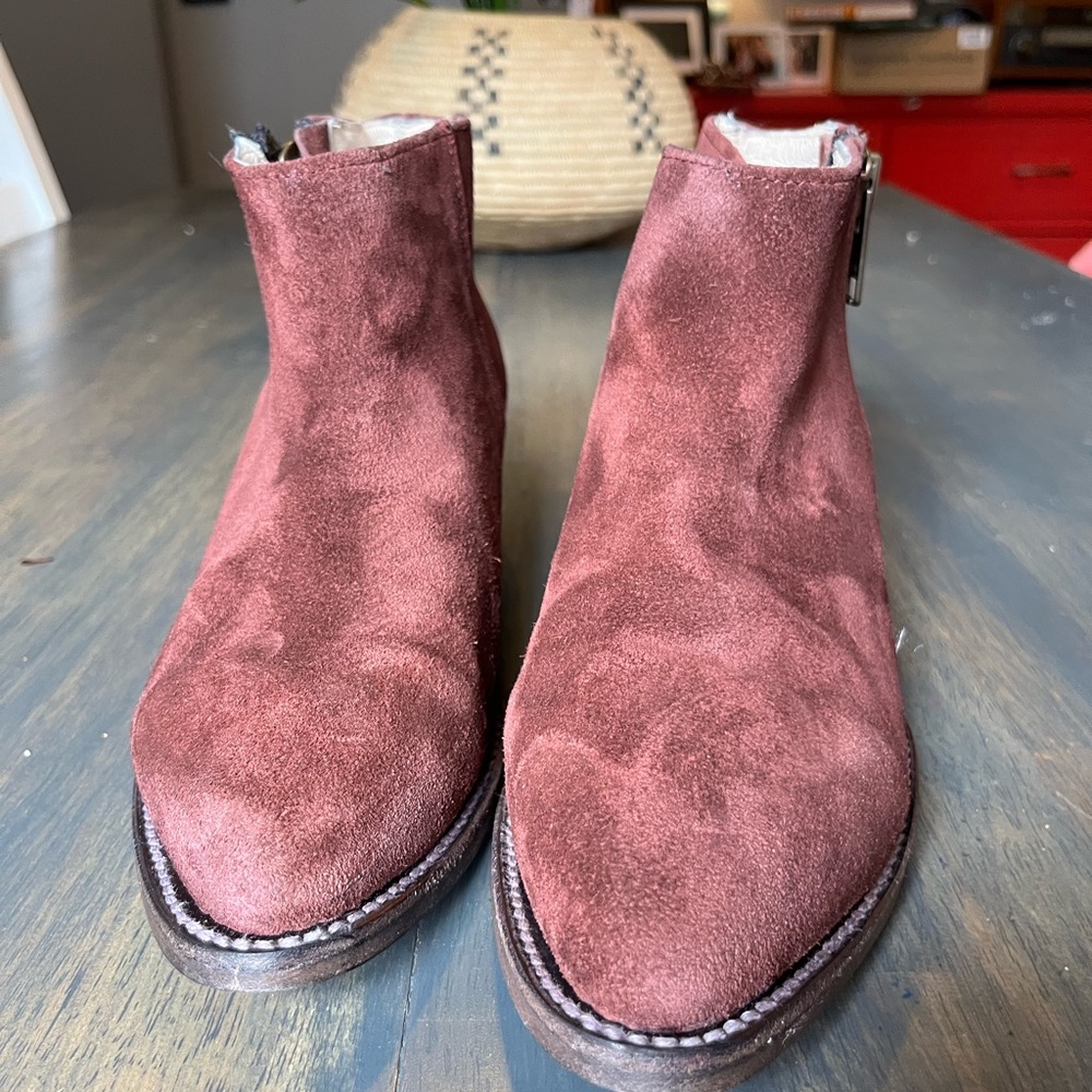 Freebird Burgundy/wine Leather Ankle Boots